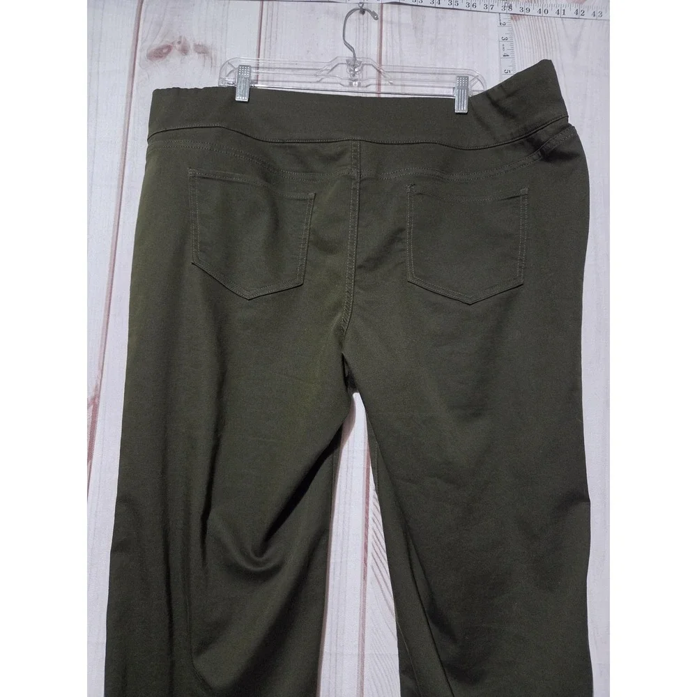 CJ Banks‎ Pants Womens 22W Plus Green Stretch Pull On Skinny Jeggings High Rise